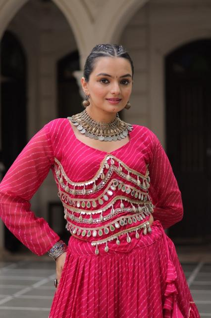 NAVRATRI KA 5047 Leheriya Pink Traditional lehenga choli in Pune